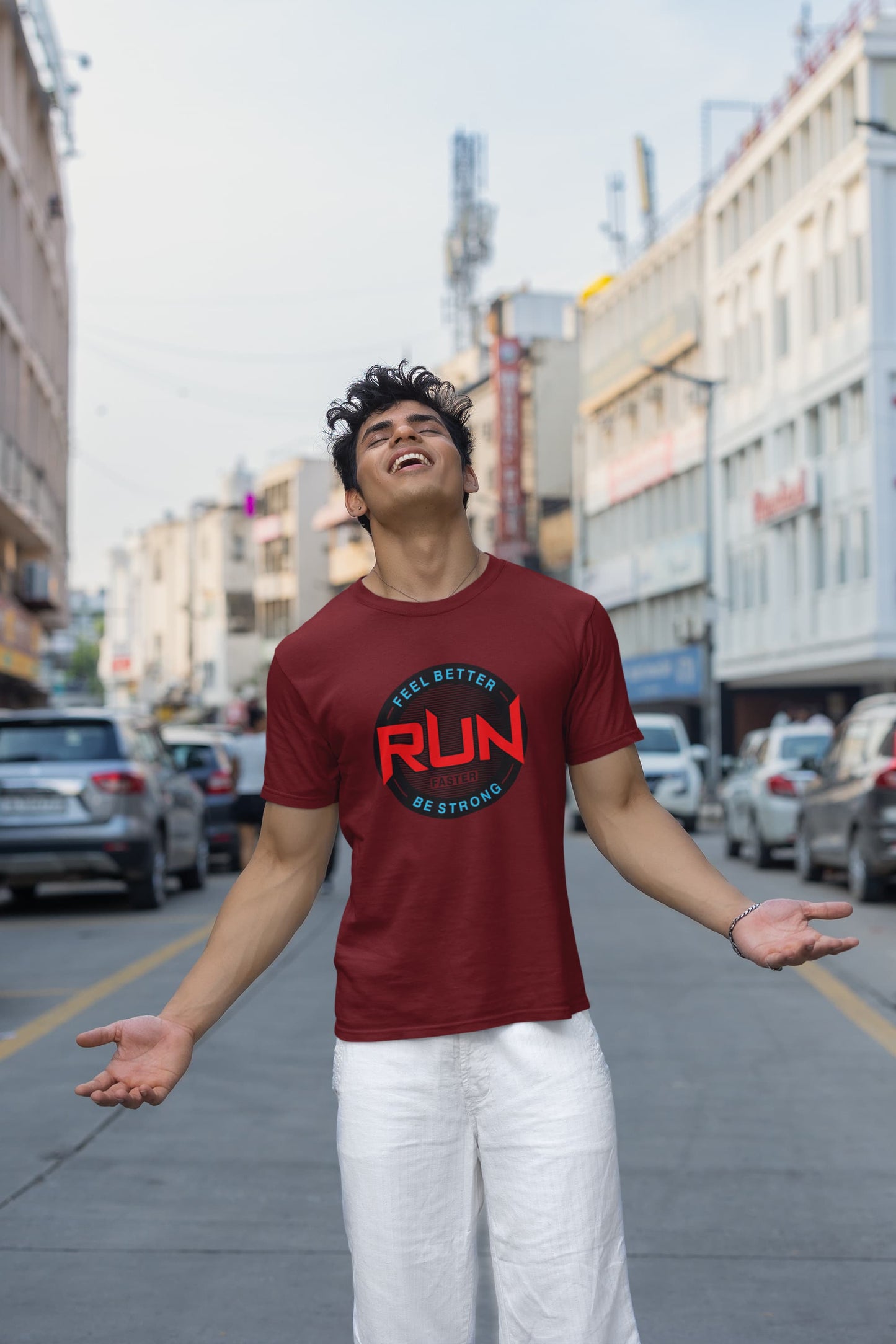 MENS MAROON ROUNDNECK T-SHIRT