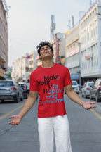 Men's Red Round Neck T-shirt