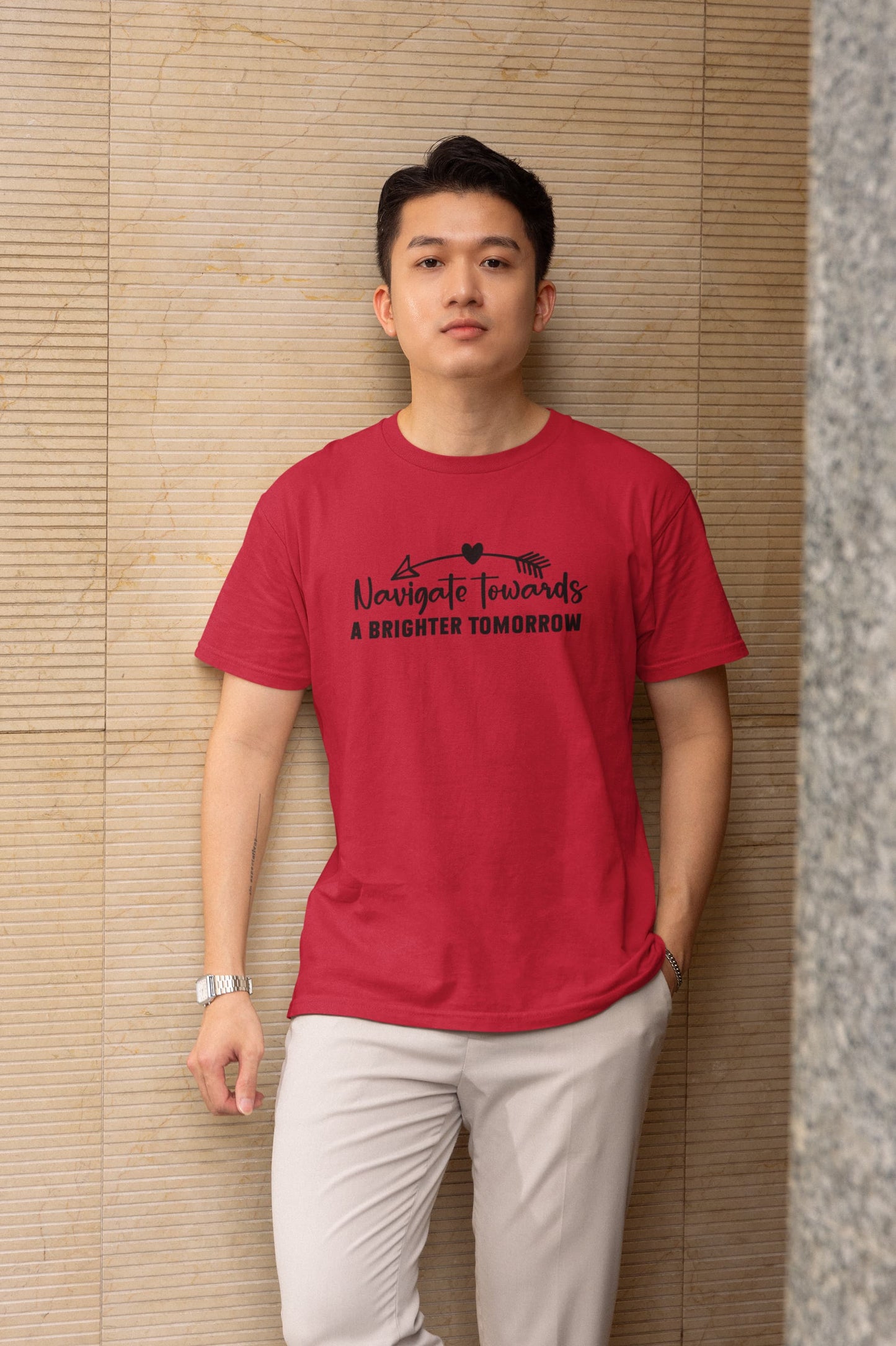 MENS RED ROUNDNECK T-SHIRT