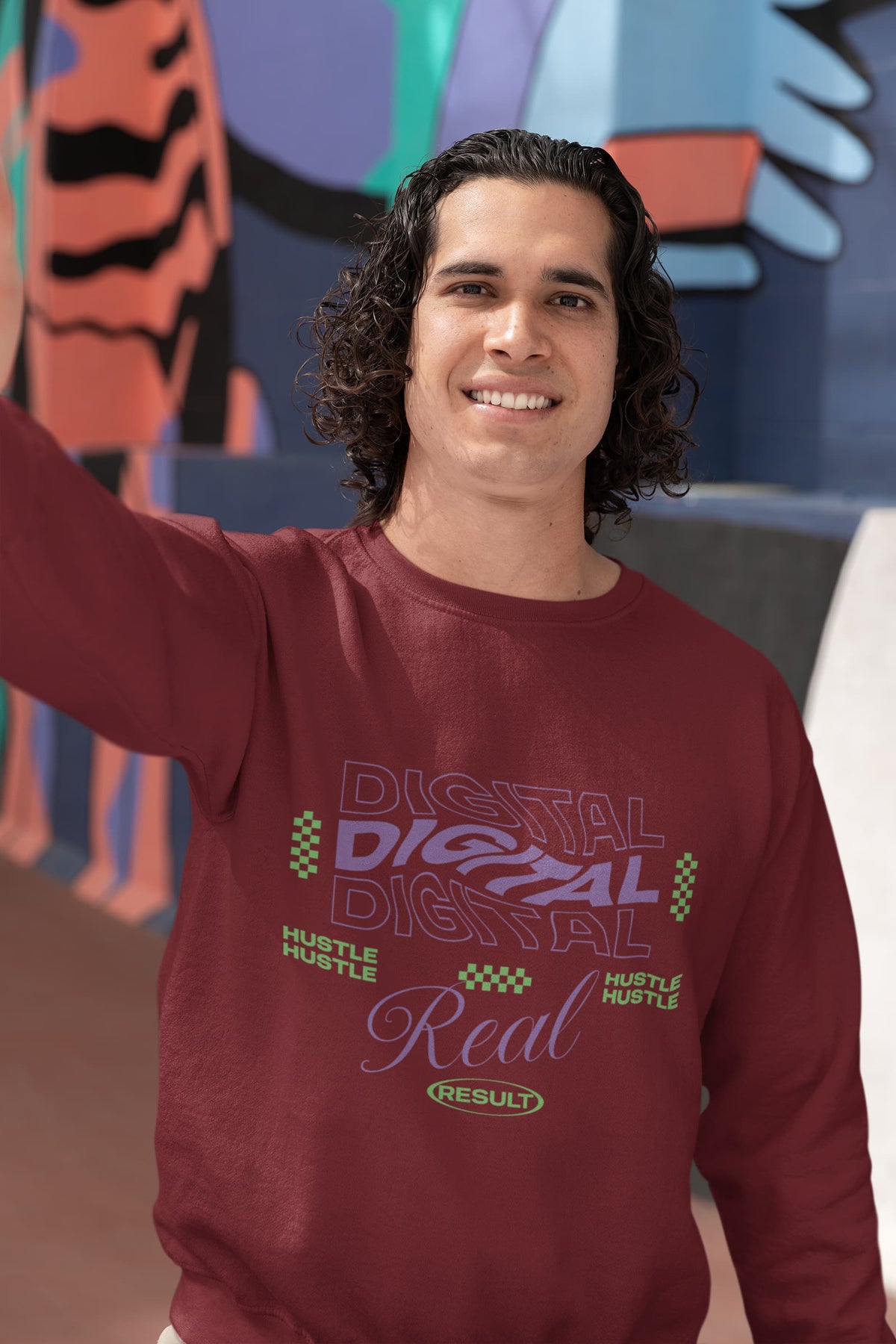 Karavirs® Digital Maroon sweatshirt for men India