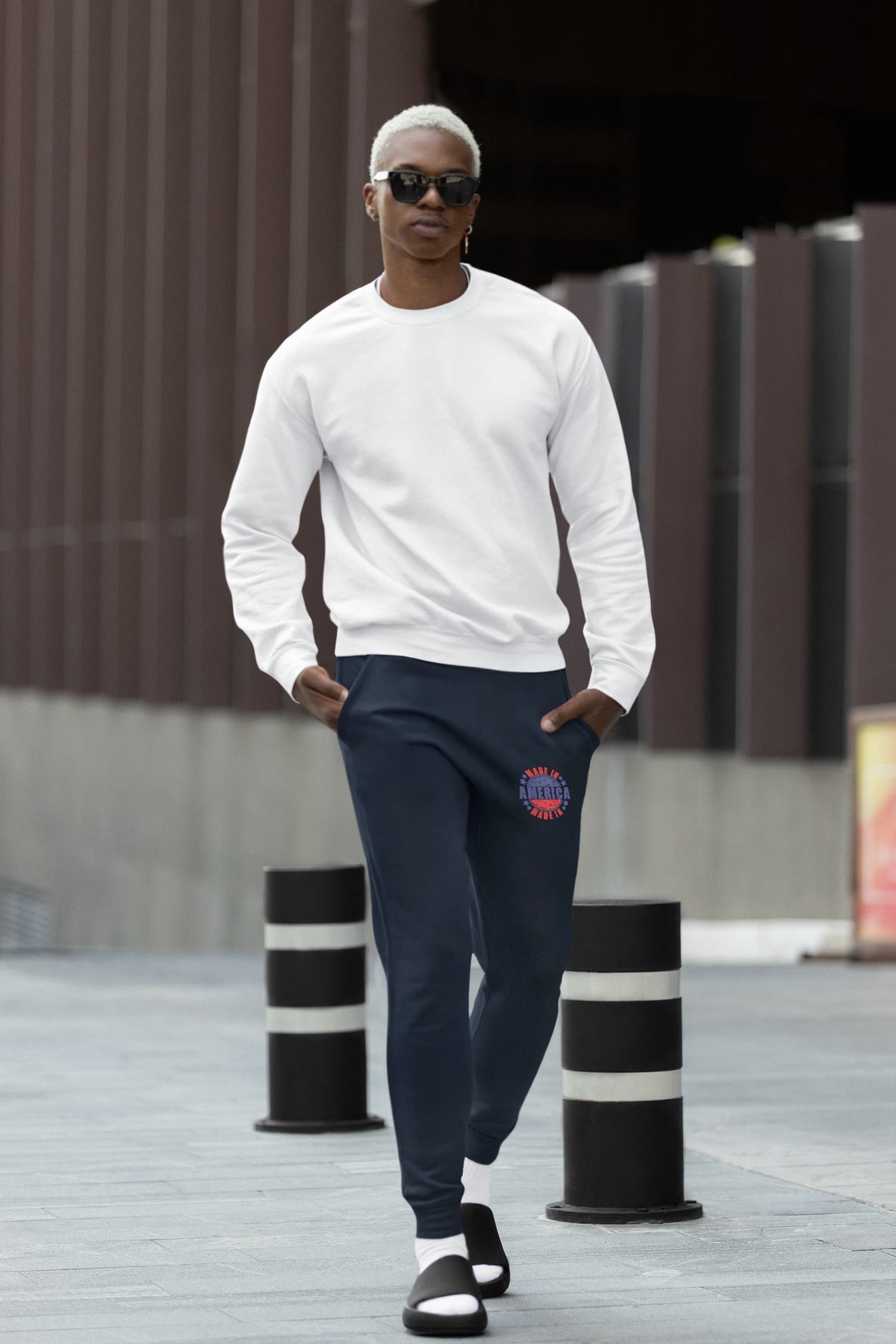 Men's Navy Blue Joggers
