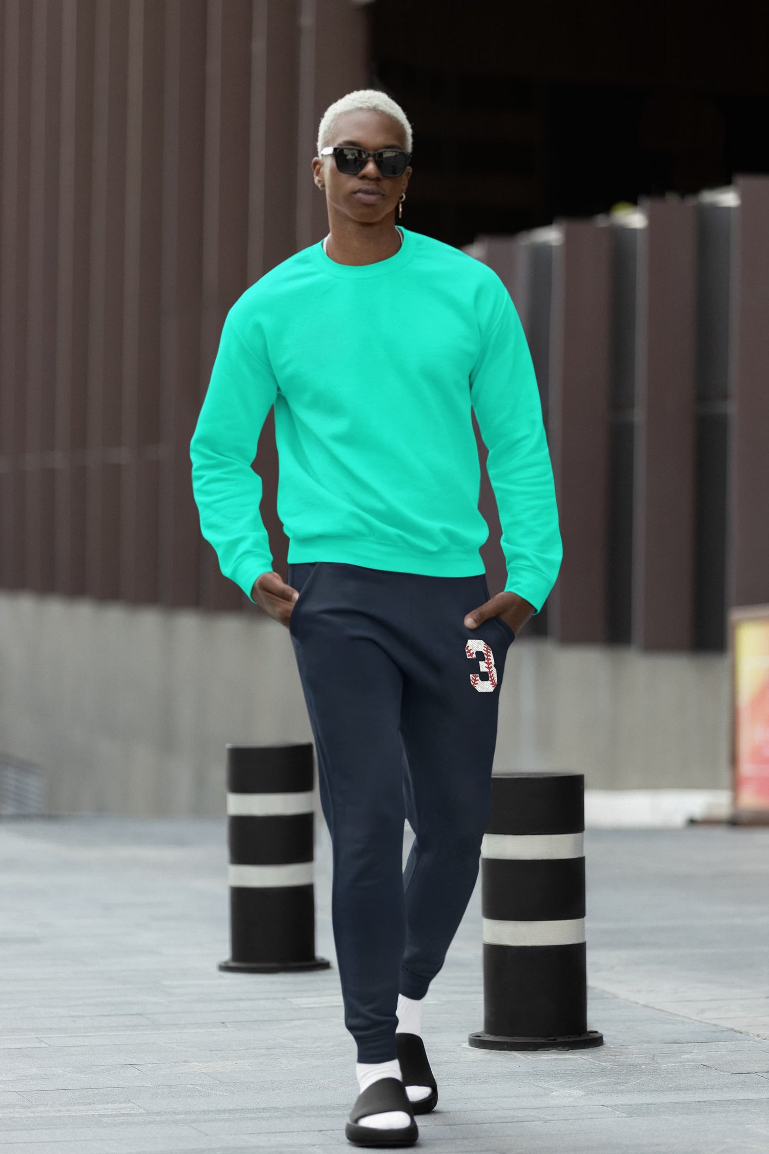 MENS NAVY BLUE JOGGERS 