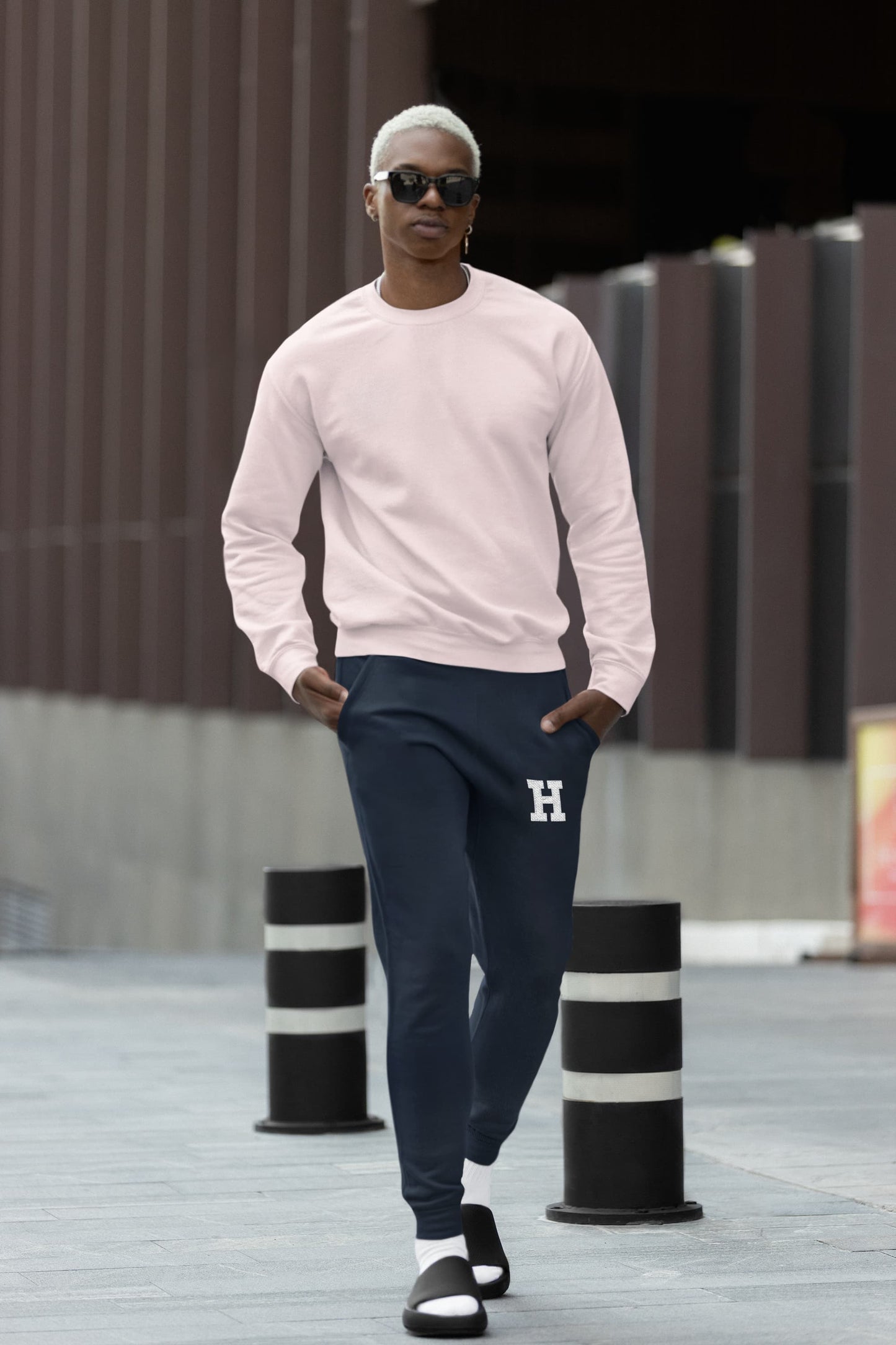 Men's Navy Blue Joggers