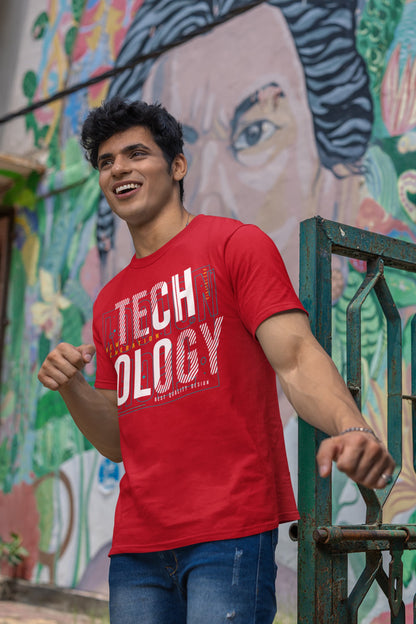 Men's Red Round Neck T-shirts