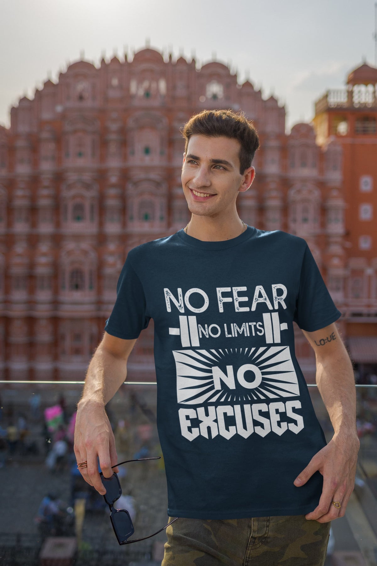 Karavirs® Crusader Navy Blue graphic tee for men India
