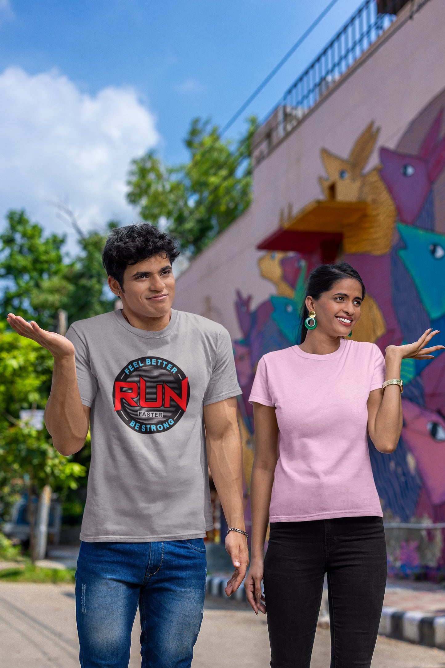 MENS MELANGE GREY ROUNDNECK T-SHIRT