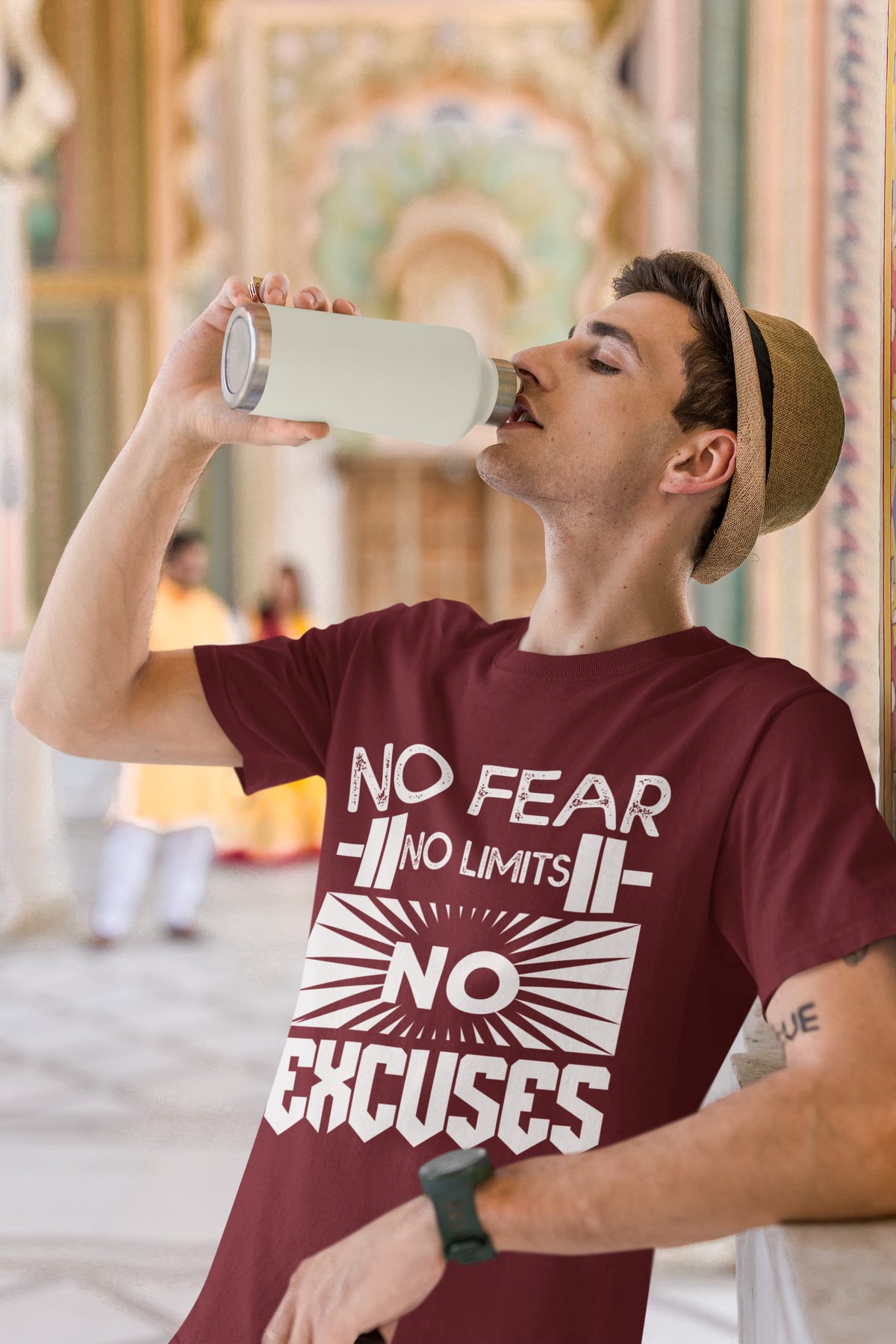 Karavirs® Crusader Maroon graphic tee for men India