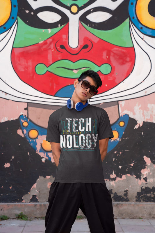 Men's Black Round Neck T-shirts