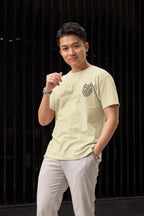 Men's Almond Round Neck T-shirts