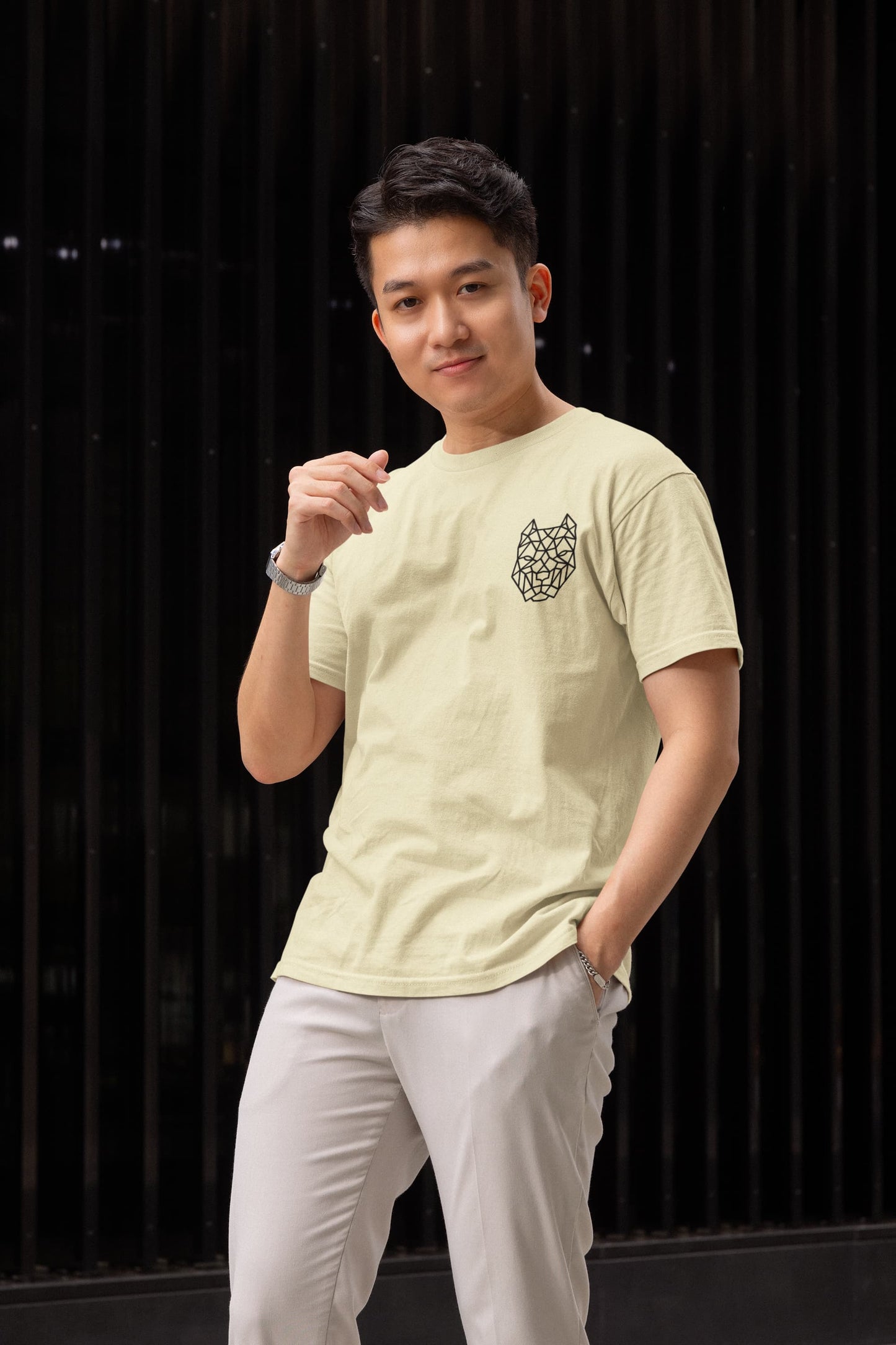 Men's Almond Round Neck T-shirts