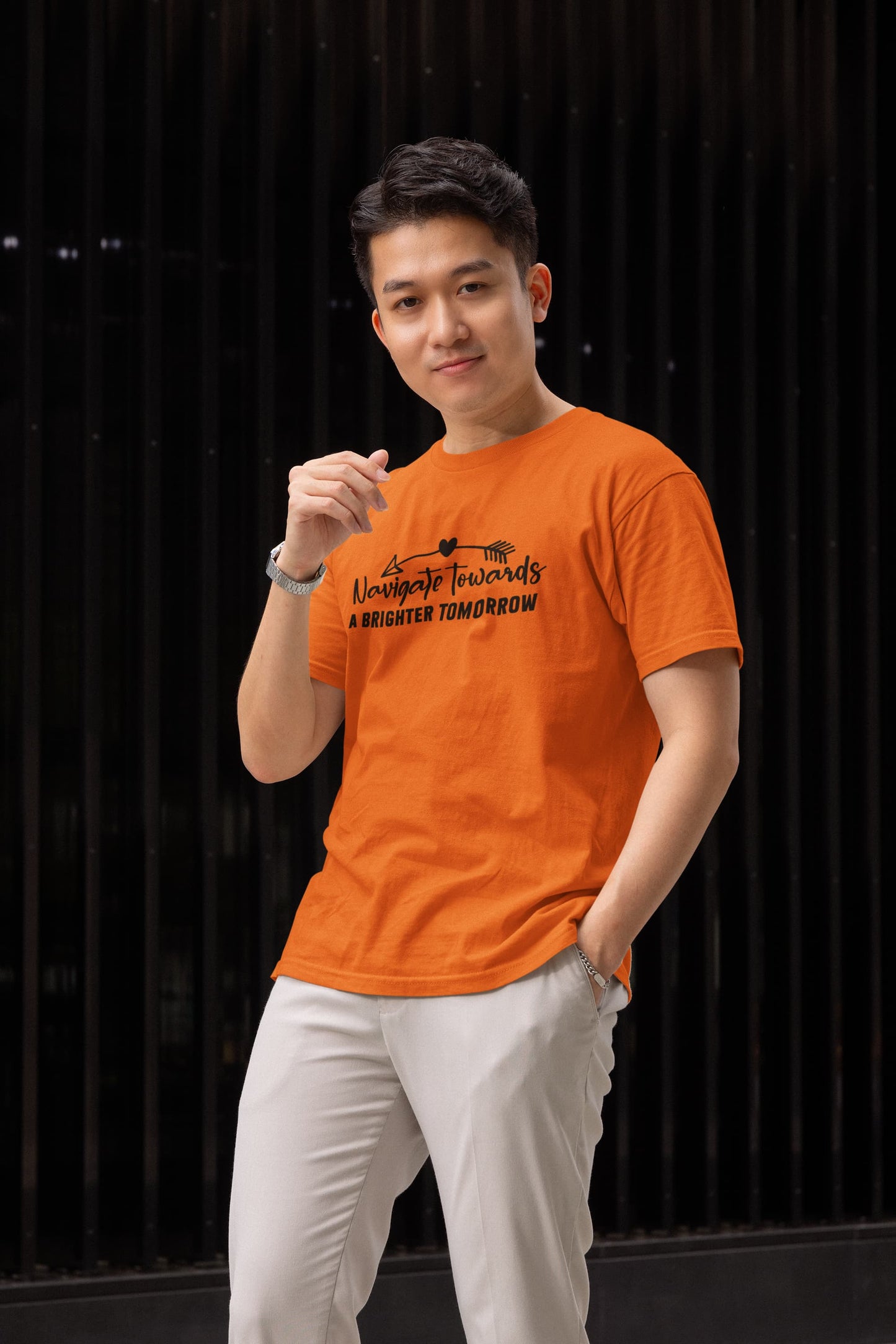 MENS ORANGE ROUNDNECK T-SHIRT