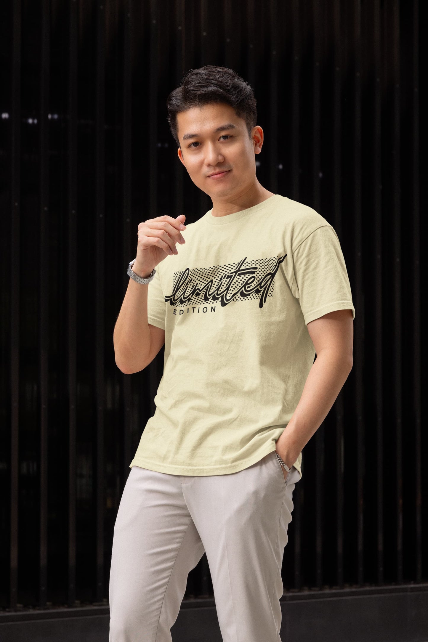 Men's Almond Round Neck T-shirts