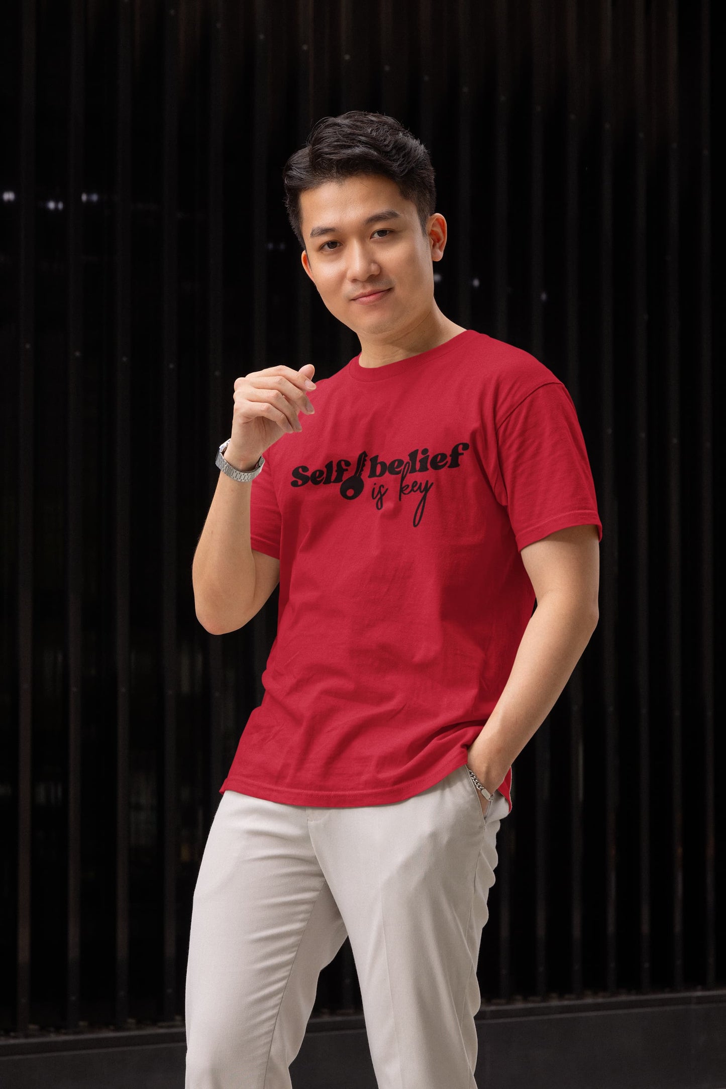 MENS RED ROUNDNECK T-SHIRT