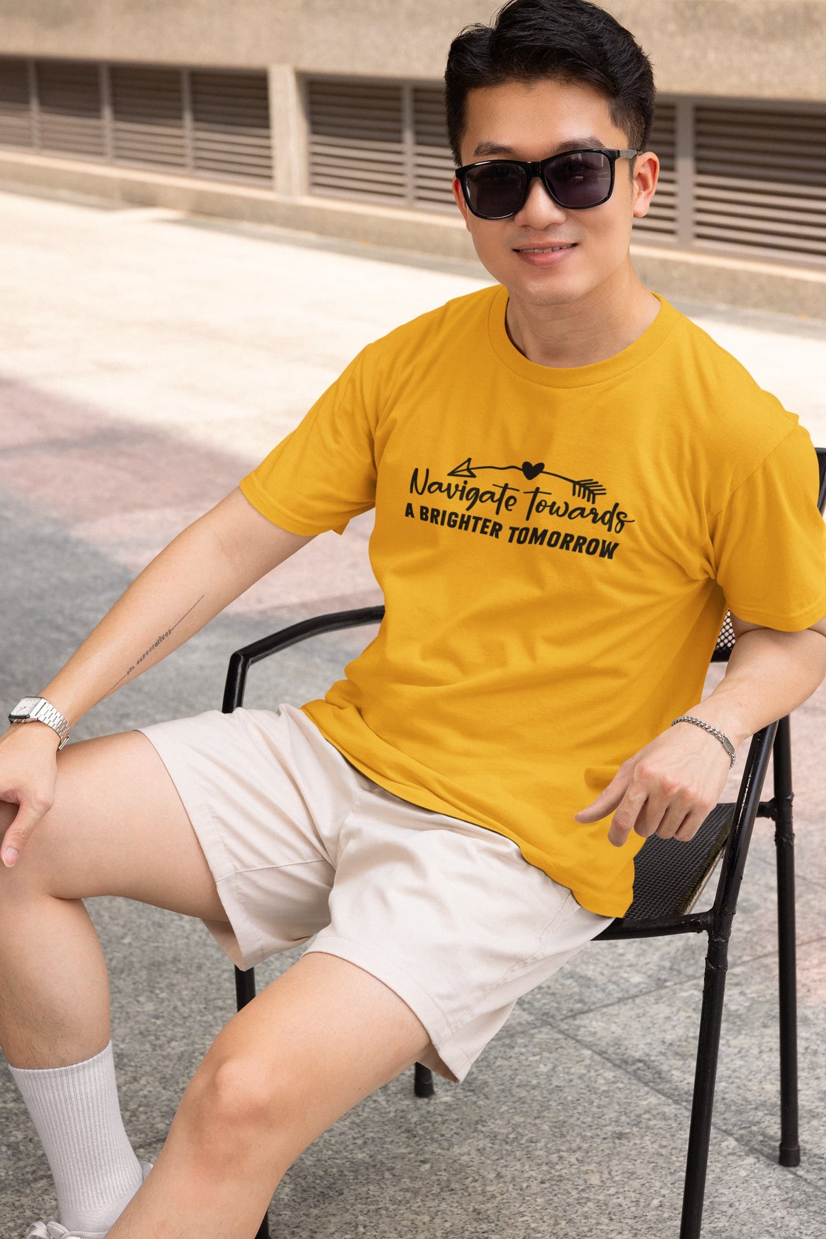 MENS GOLDEN YELLOW ROUNDNECK T-SHIRT