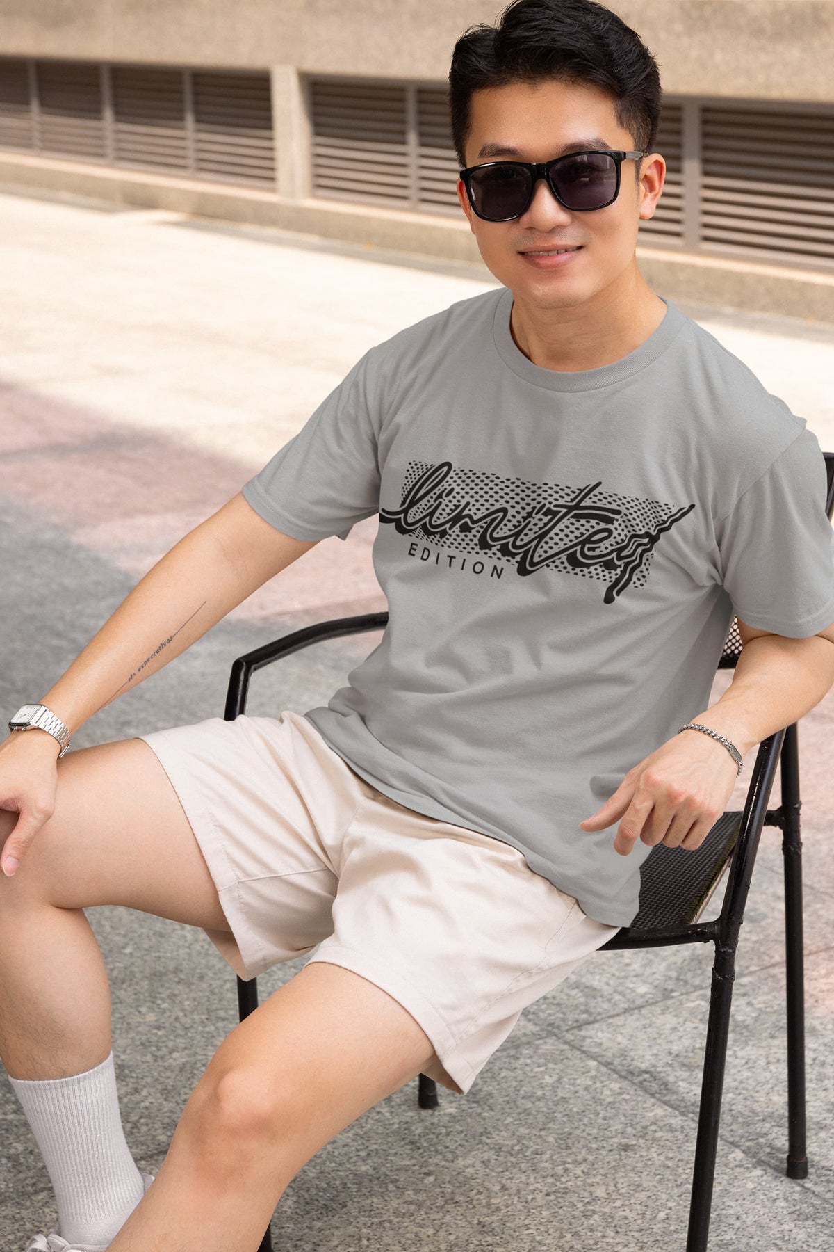 Men's Melange Grey Round Neck T-shirts