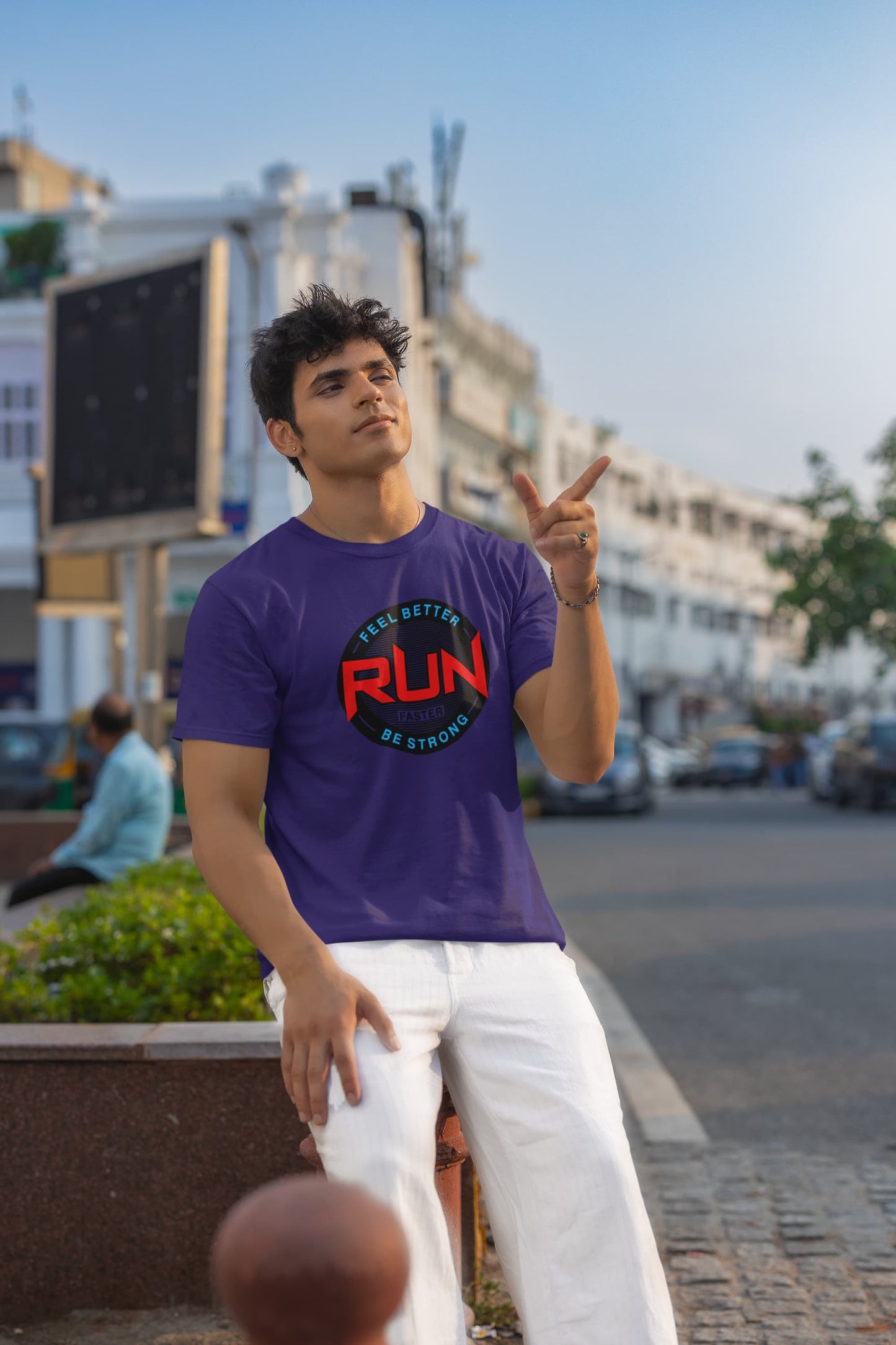 MENS PURPLE ROUNDNECK T-SHIRT
