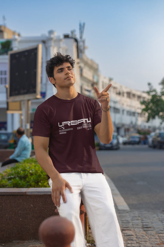 MENS BURGUNDY ROUNDNECK T-SHIRT