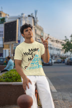 Men's Almond Round Neck T-shirts