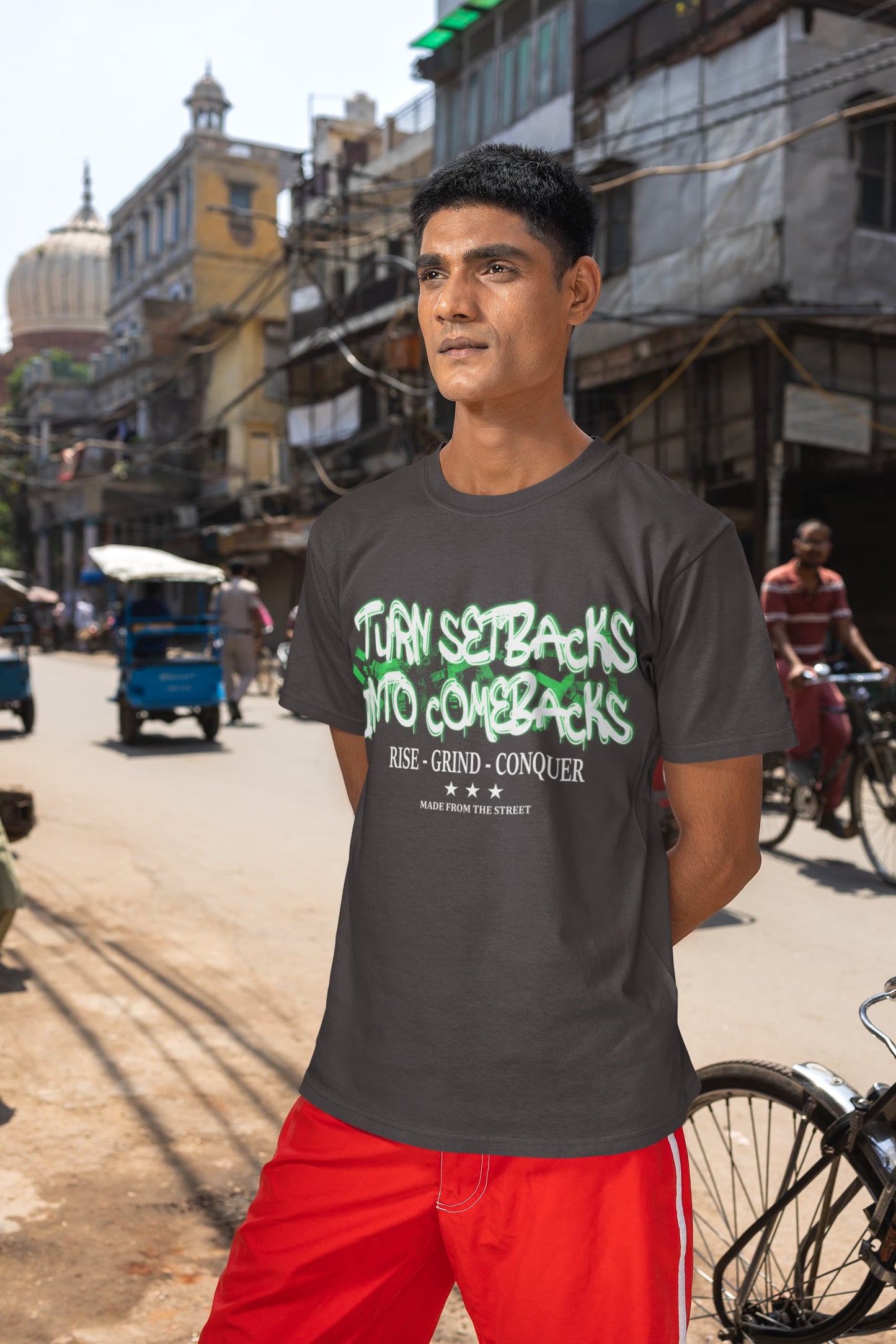 Men's Charcoal Grey Round Neck T-shirts