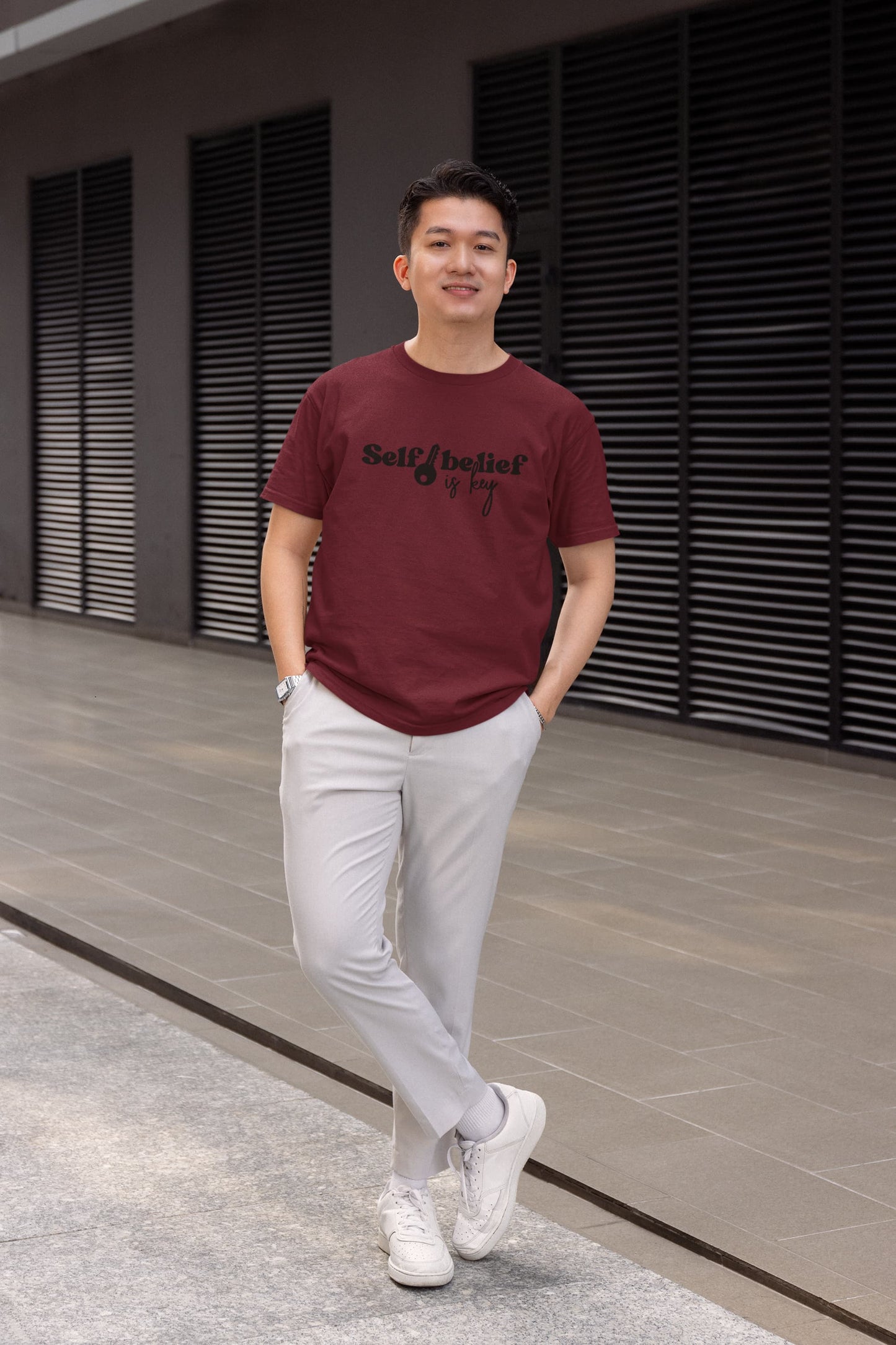 MENS MAROON ROUNDNECK T-SHIRT