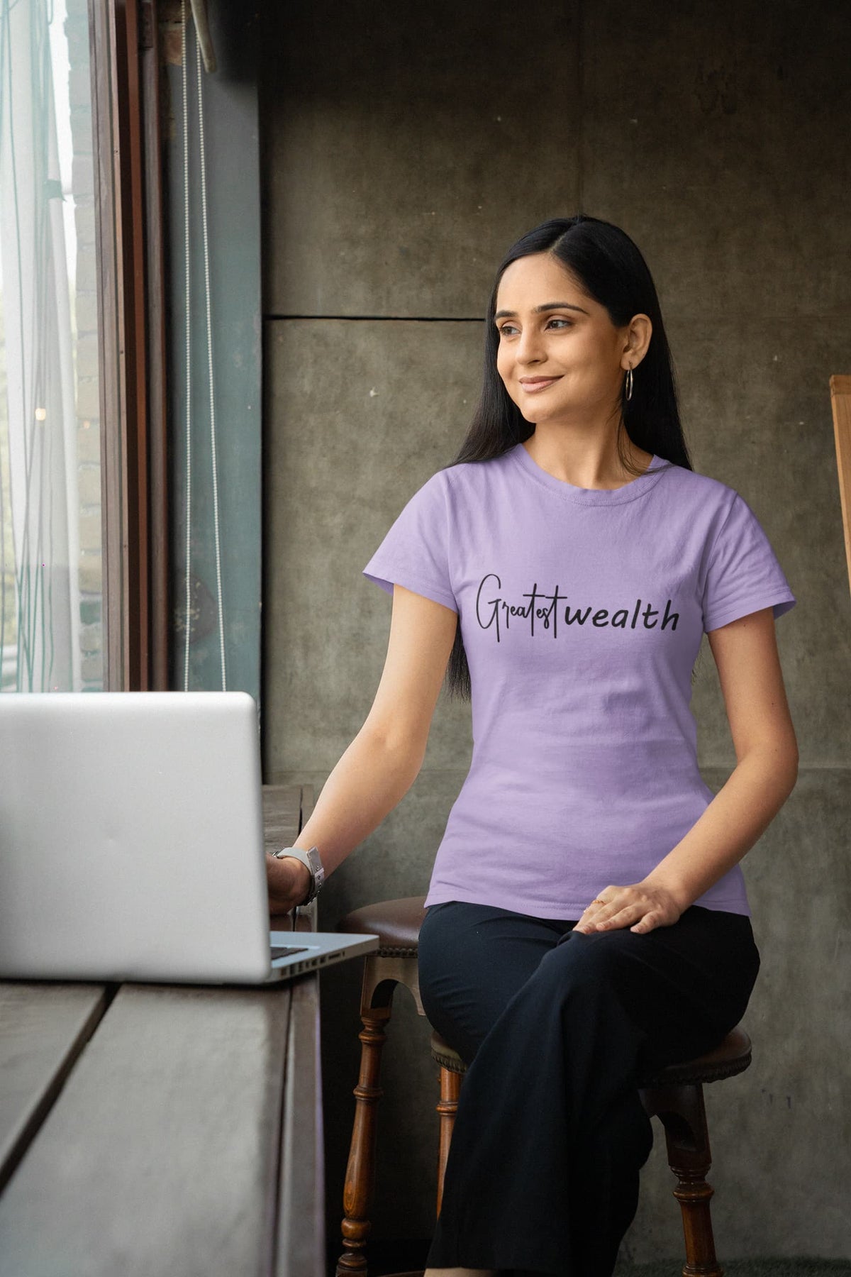 WOMENS IRIS LAVENDER ROUNDNECK T-SHIRT