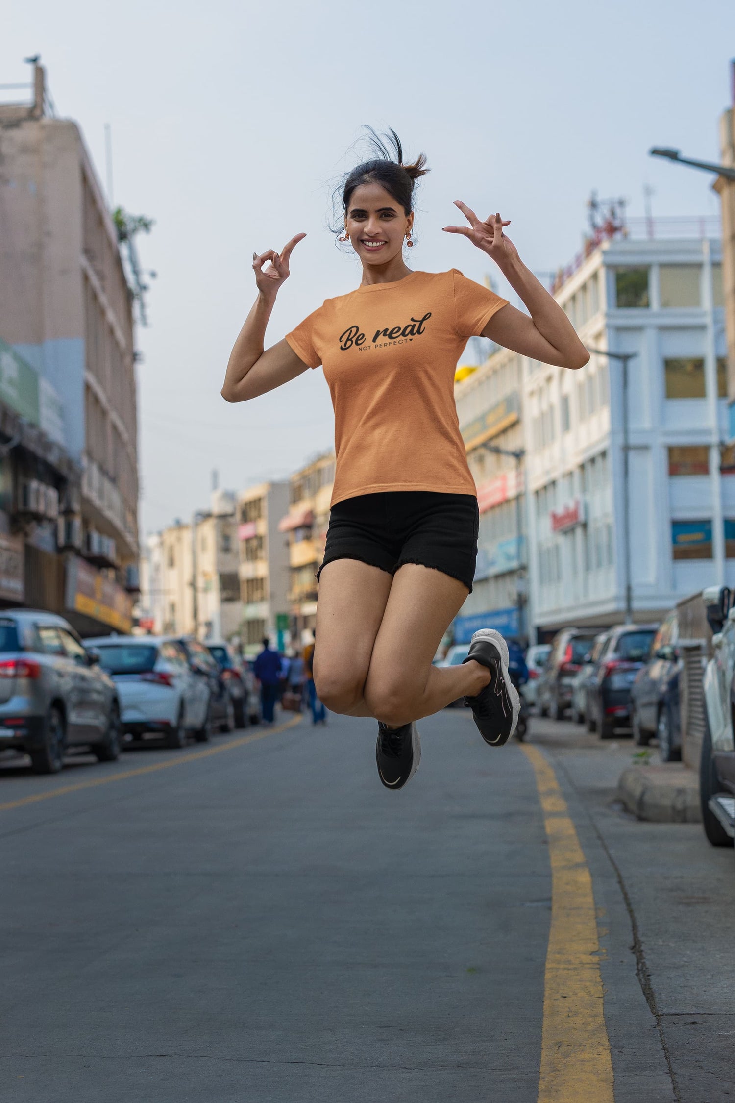 WOMEN MUSTARD YELLOW ROUNDNECK T-SHIRT