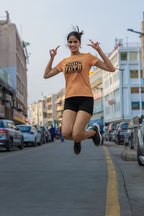 WOMENS MUSTARD YELLOW ROUNDNECK T-SHIRT