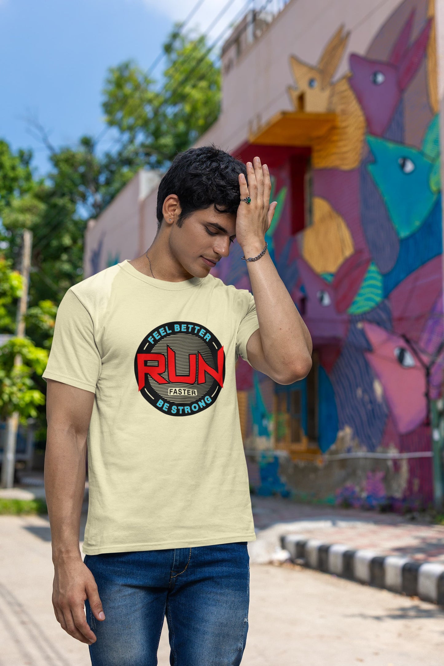 MENS ALMOND ROUNDNECK T-SHIRT