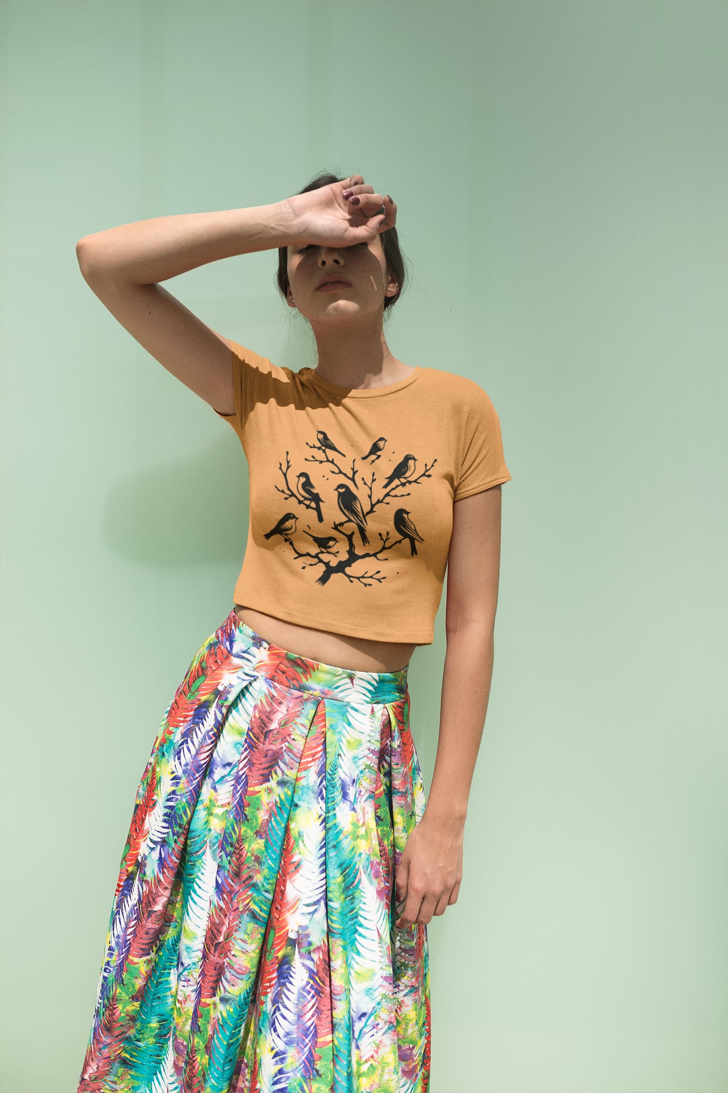Women's Mustard Yellow Crop Tops