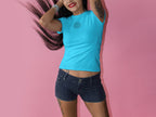 Women’s Sky Blue Round Neck T-shirts