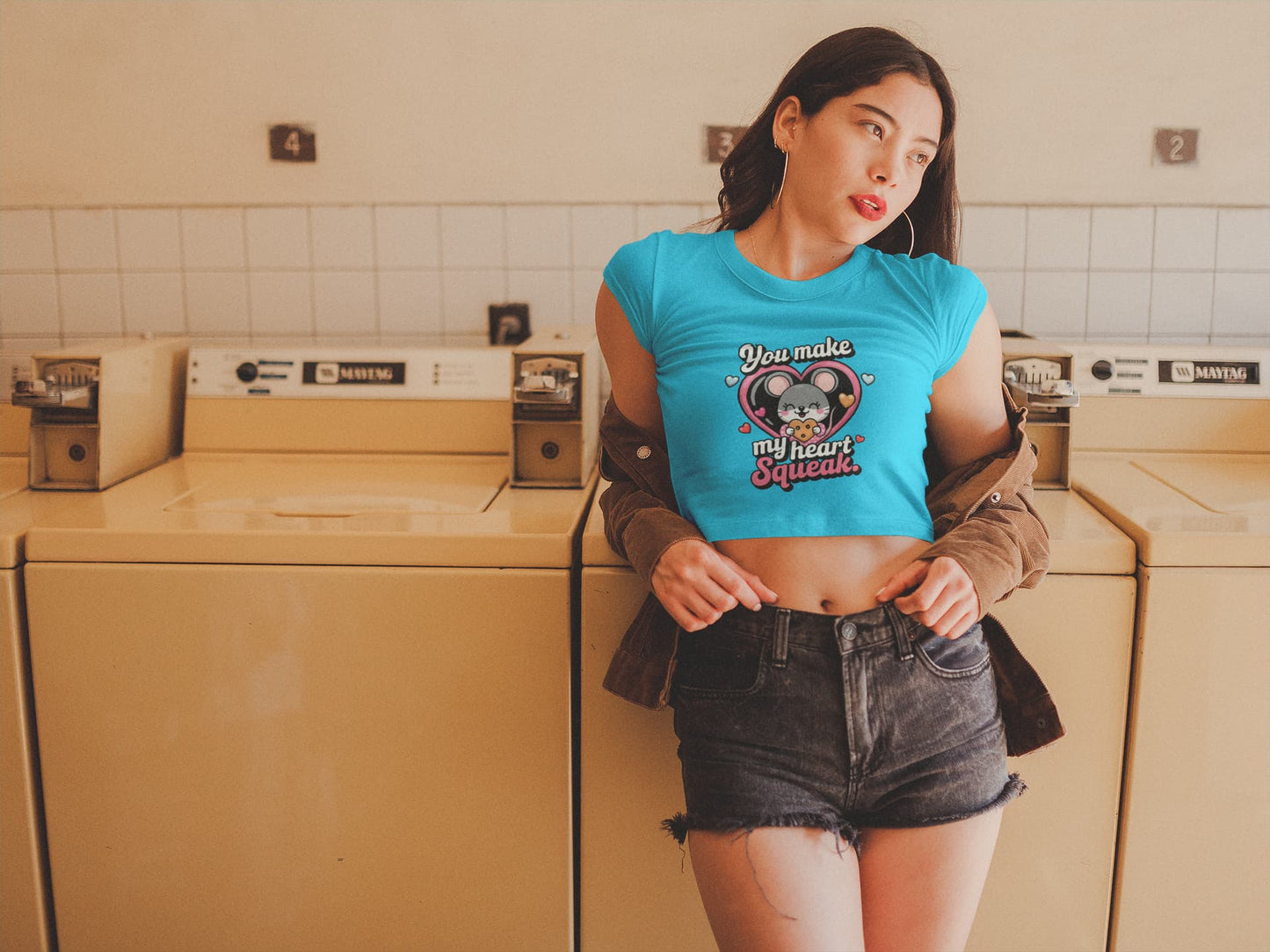 Women's Sky Blue Crop Tops