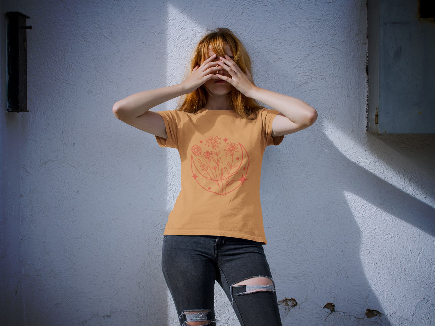 Women's Mustard Yellow Round Neck T-shirts