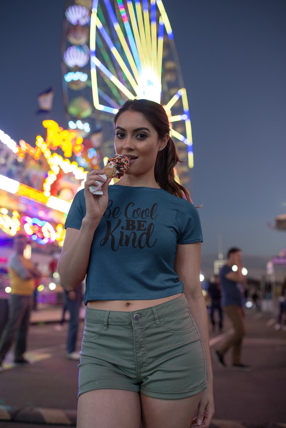 WOMENS NAVY BLUE CROP TOP 
