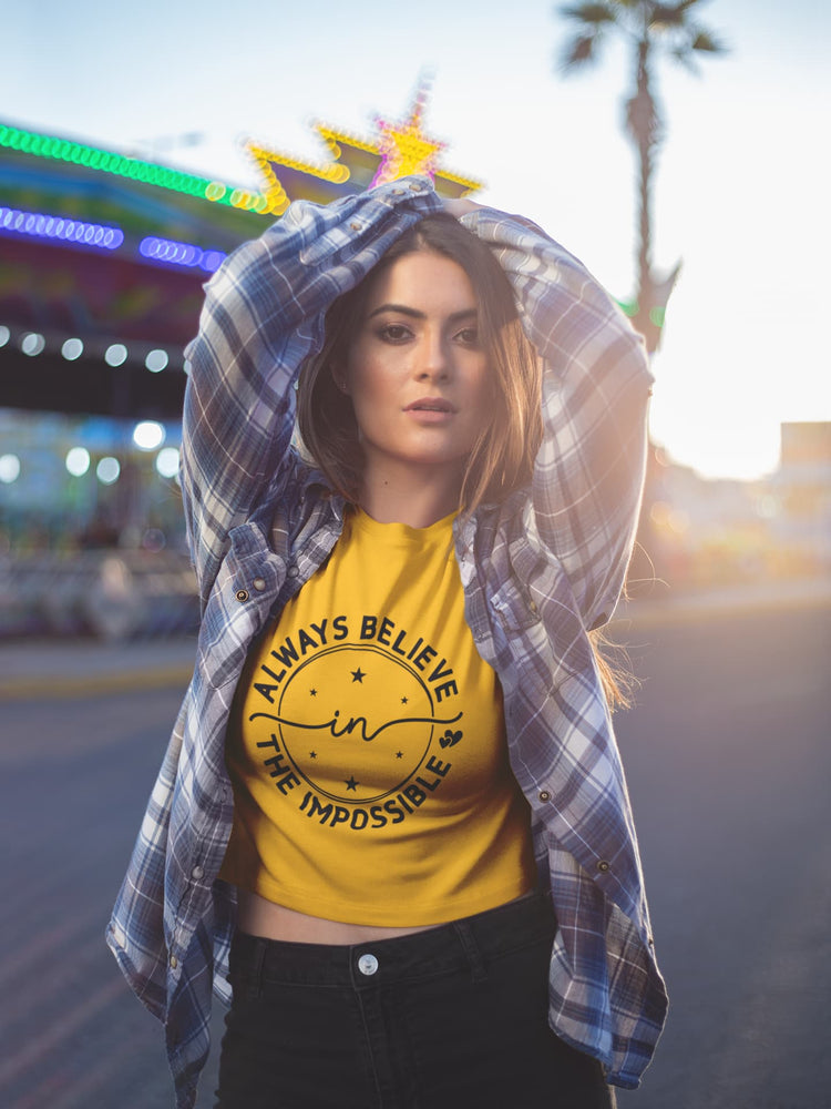 WOMENS GOLDEN YELLOW CROP TOP