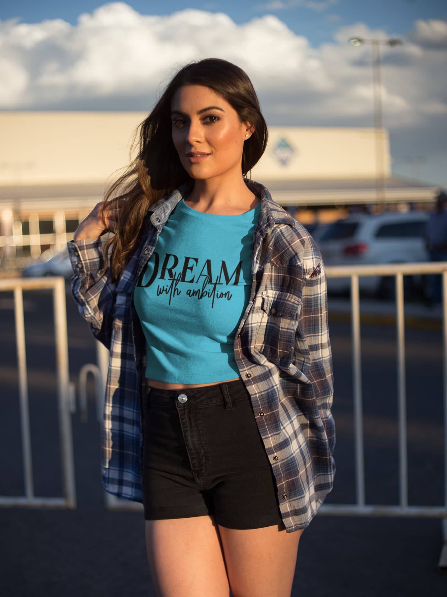 WOMENS SKY BLUE CROP TOP