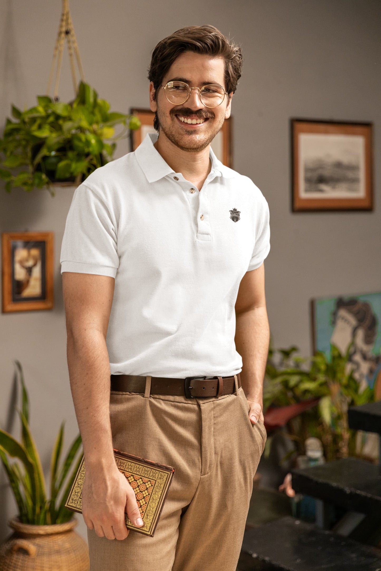 Men's White Polo T-shirts
