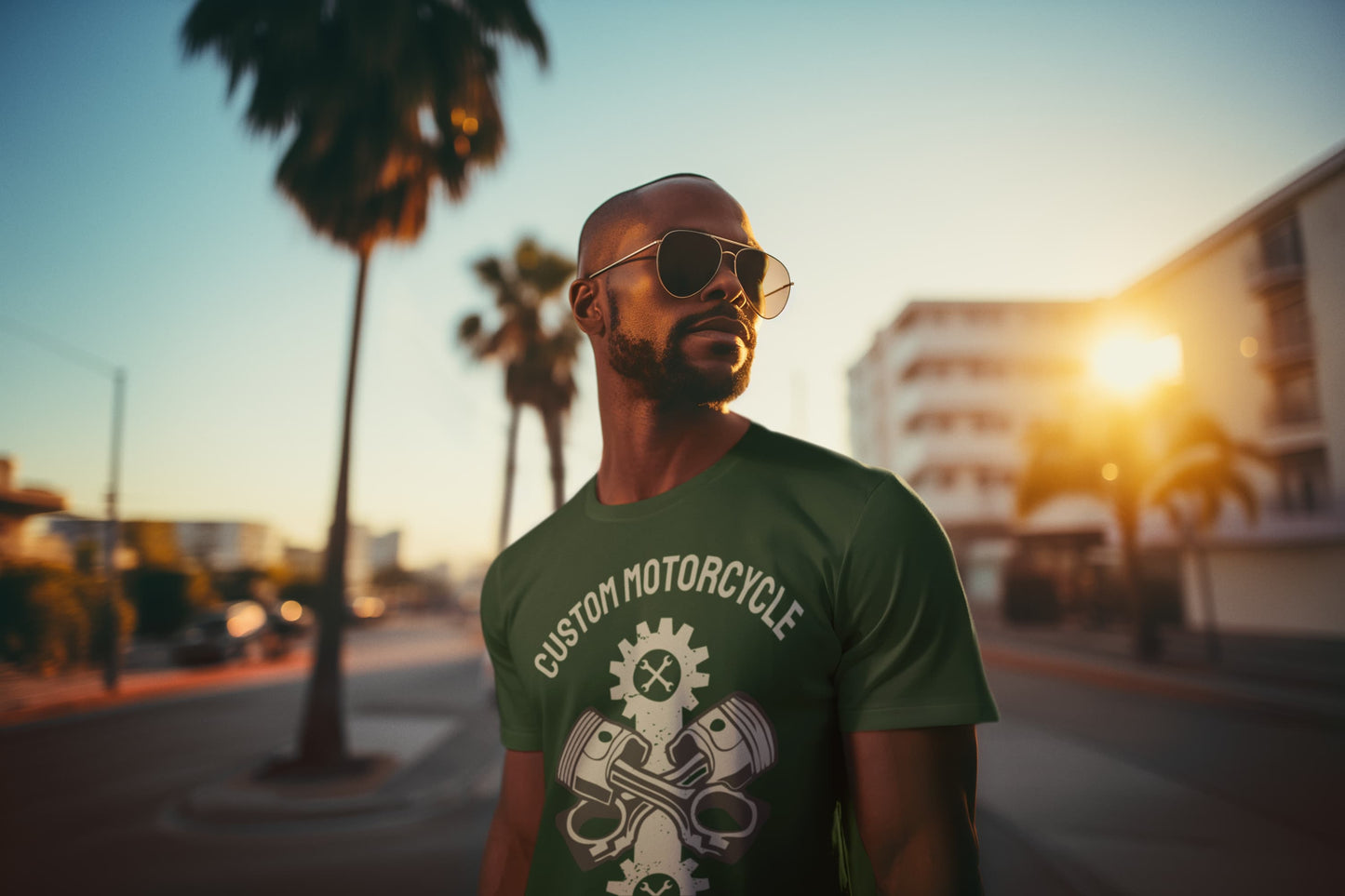 Men's Olive Green Round Neck T-shirts