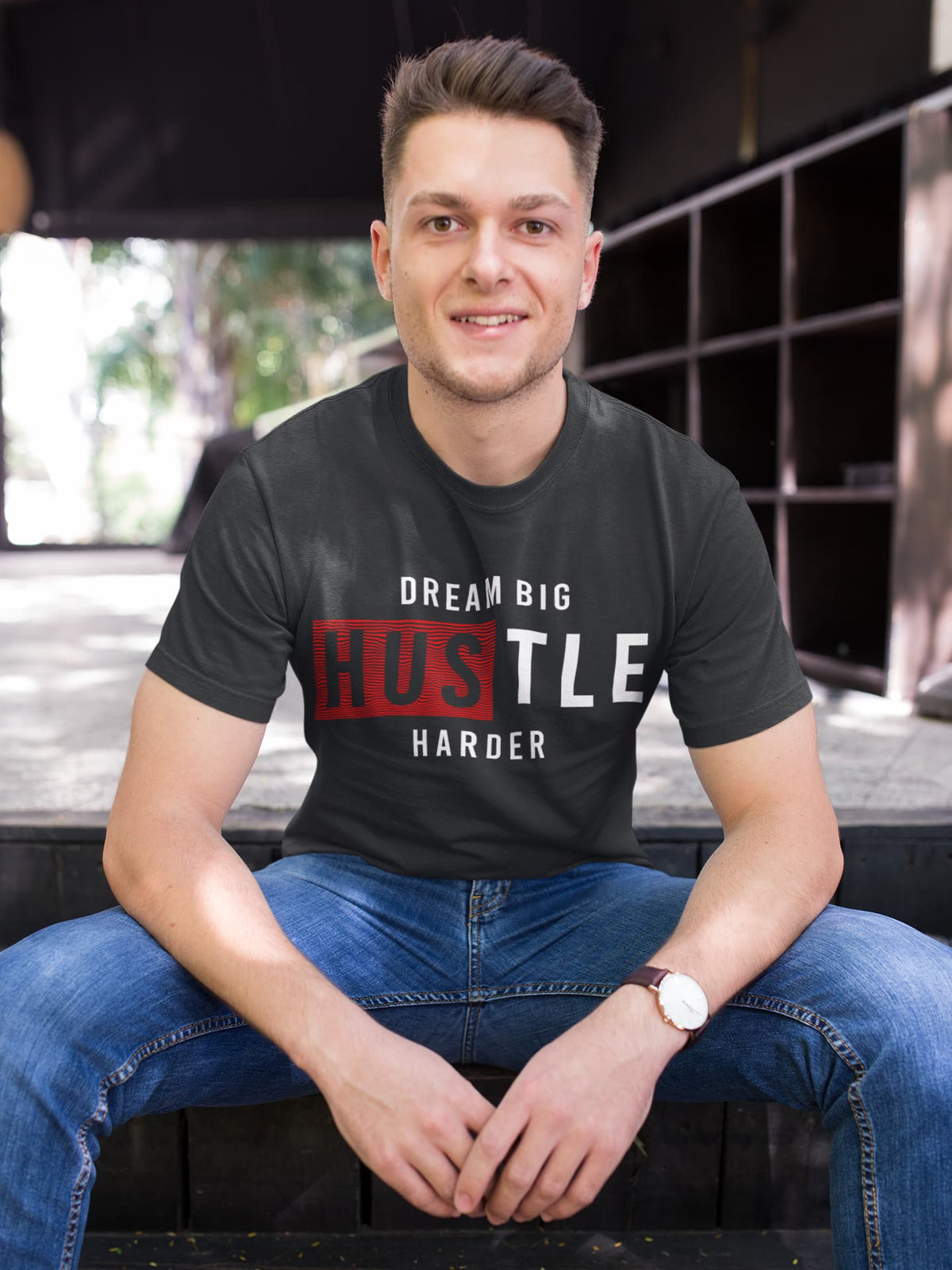 Men's Black Round Neck T-shirt
