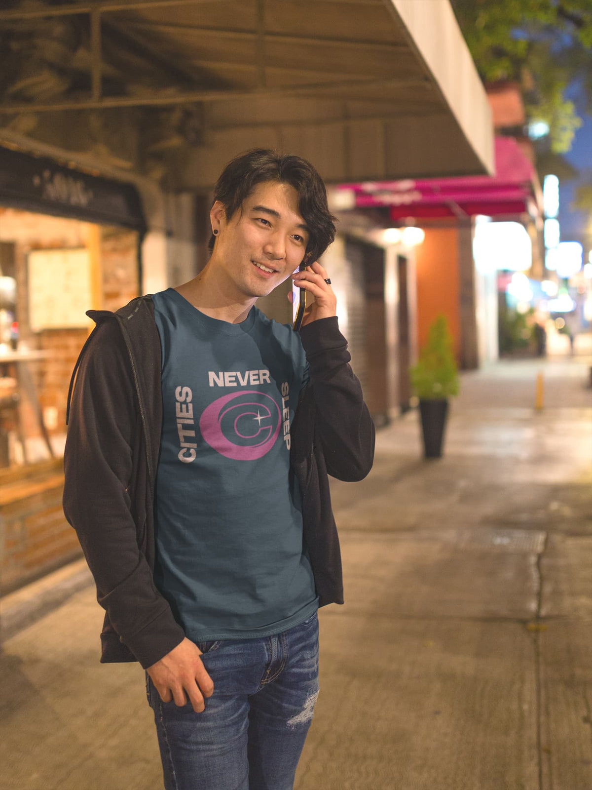 MENS NAVY BLUE ROUNDNECK T-SHIRT