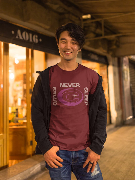 MENS MAROON ROUNDNECK T-SHIRT