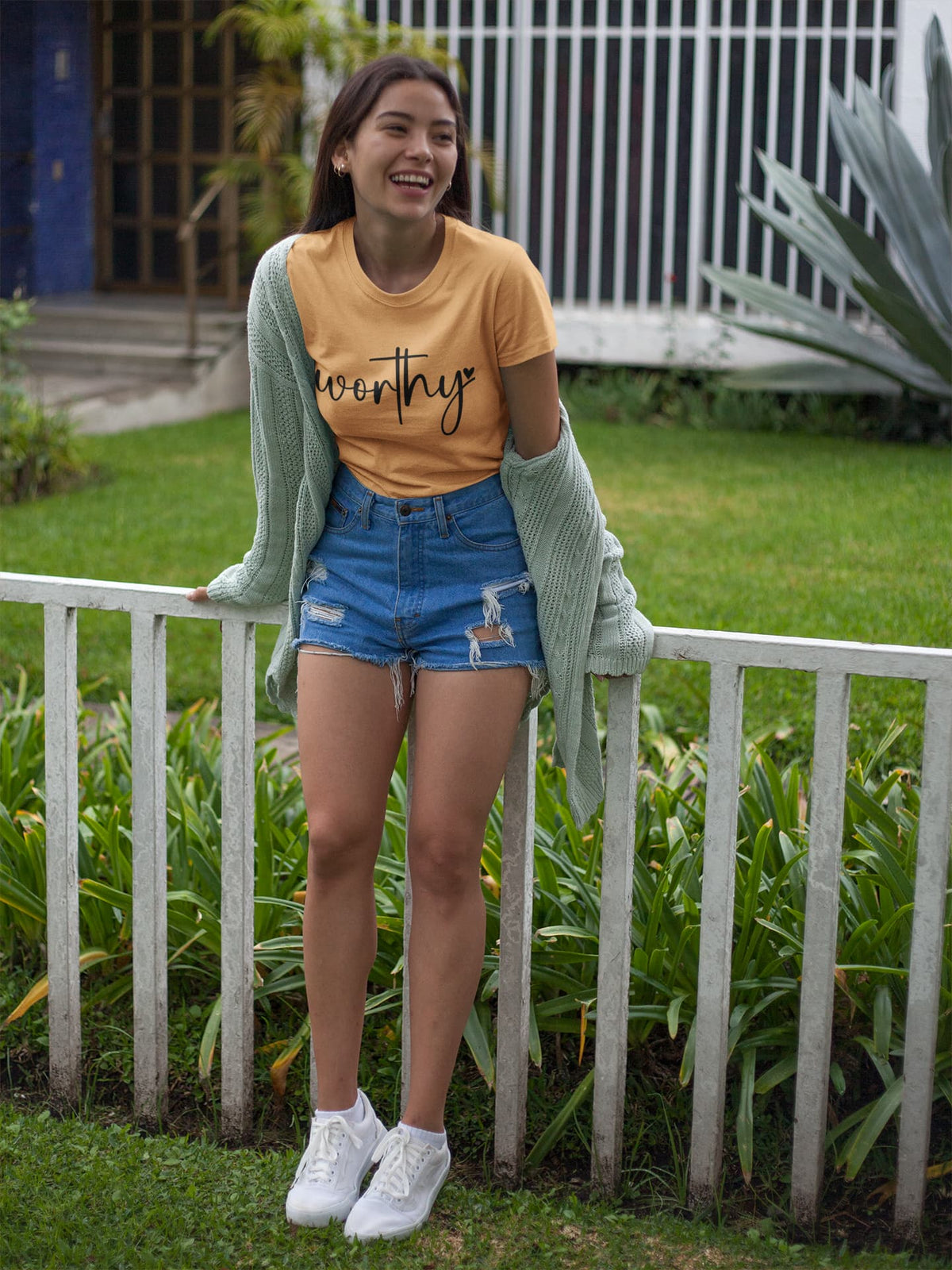 Women's Mustard Yellow Round Neck T-shirts