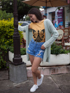 Women's Mustard Yellow Round Neck T-shirts