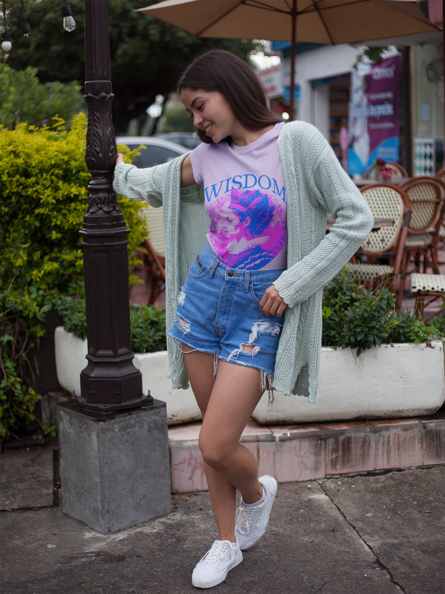 Women's Iris Lavender Round Neck T-shirts