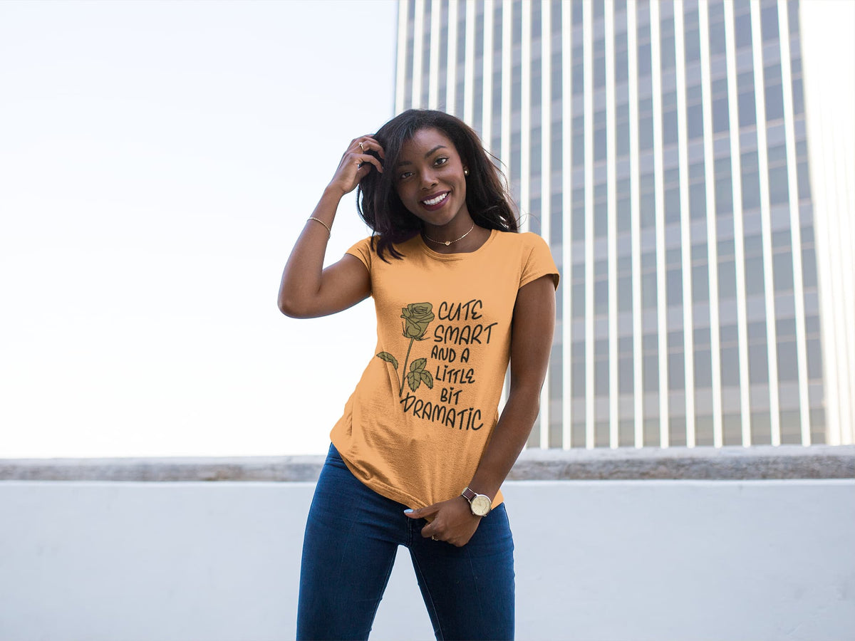 Karavirs® Clever Mustard Yellow graphic tee for women India