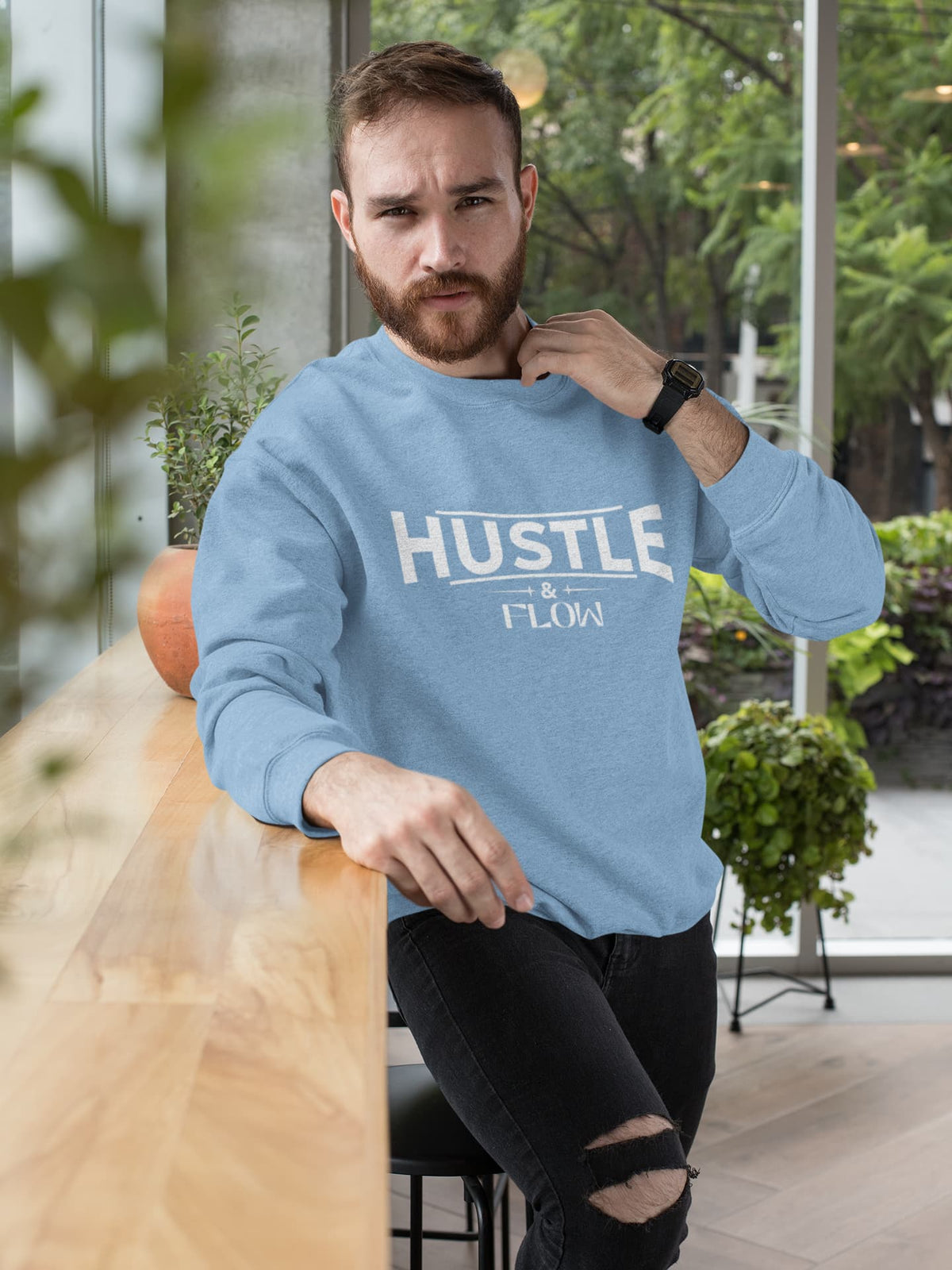 Karavirs® Progress Baby Blue sweatshirt for men India
