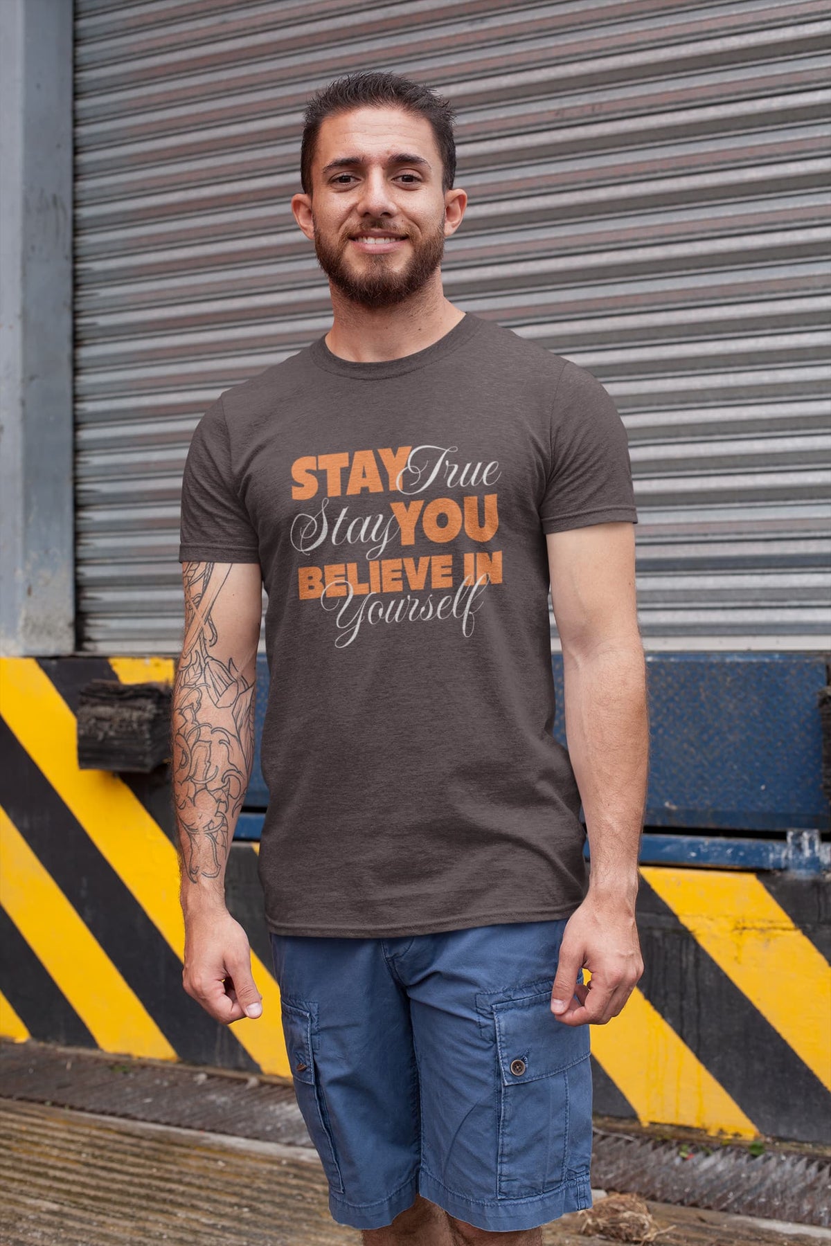 Karavirs® Desert Charcoal Grey graphic tee for men India