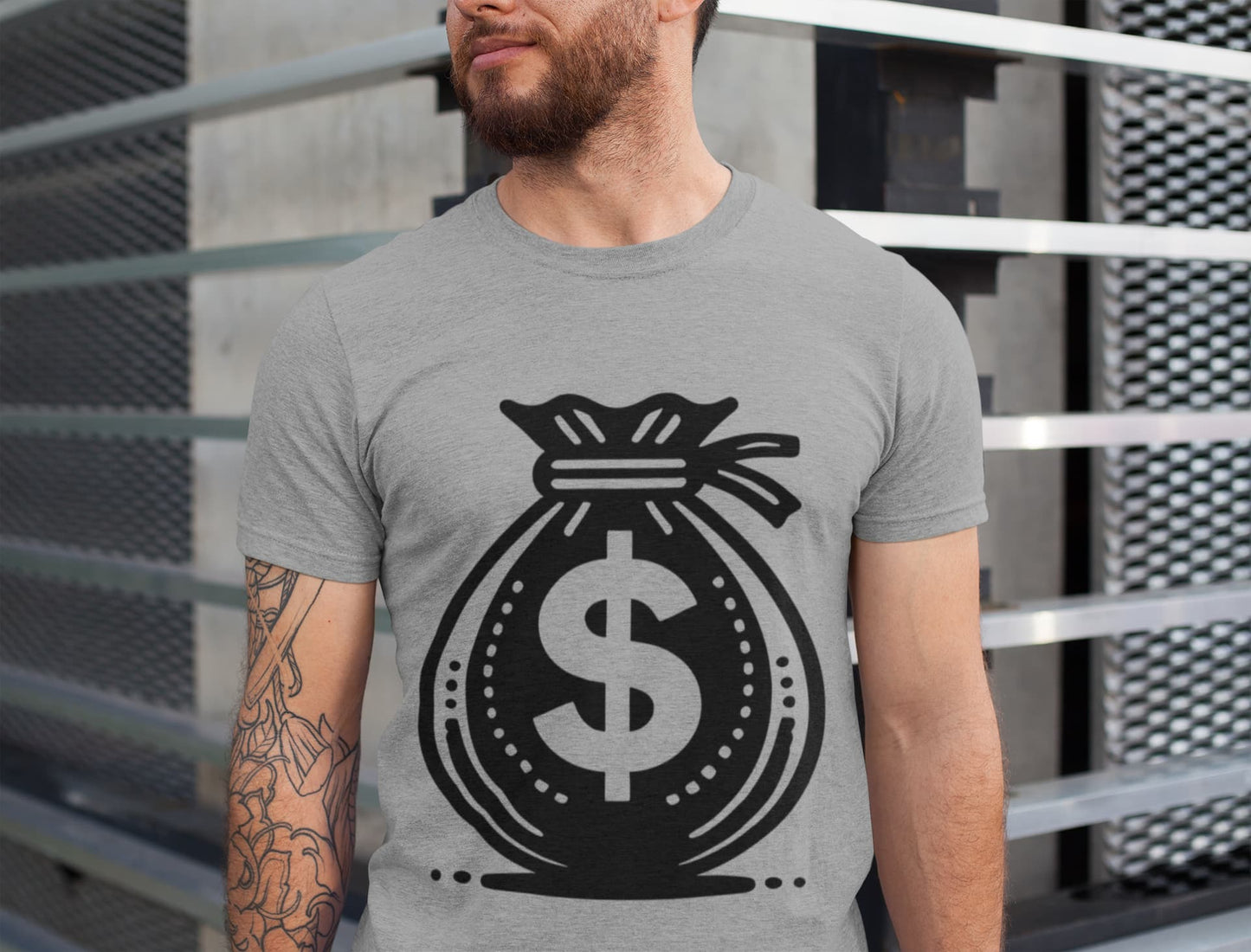 Men's Melange Grey Round Neck T-shirts