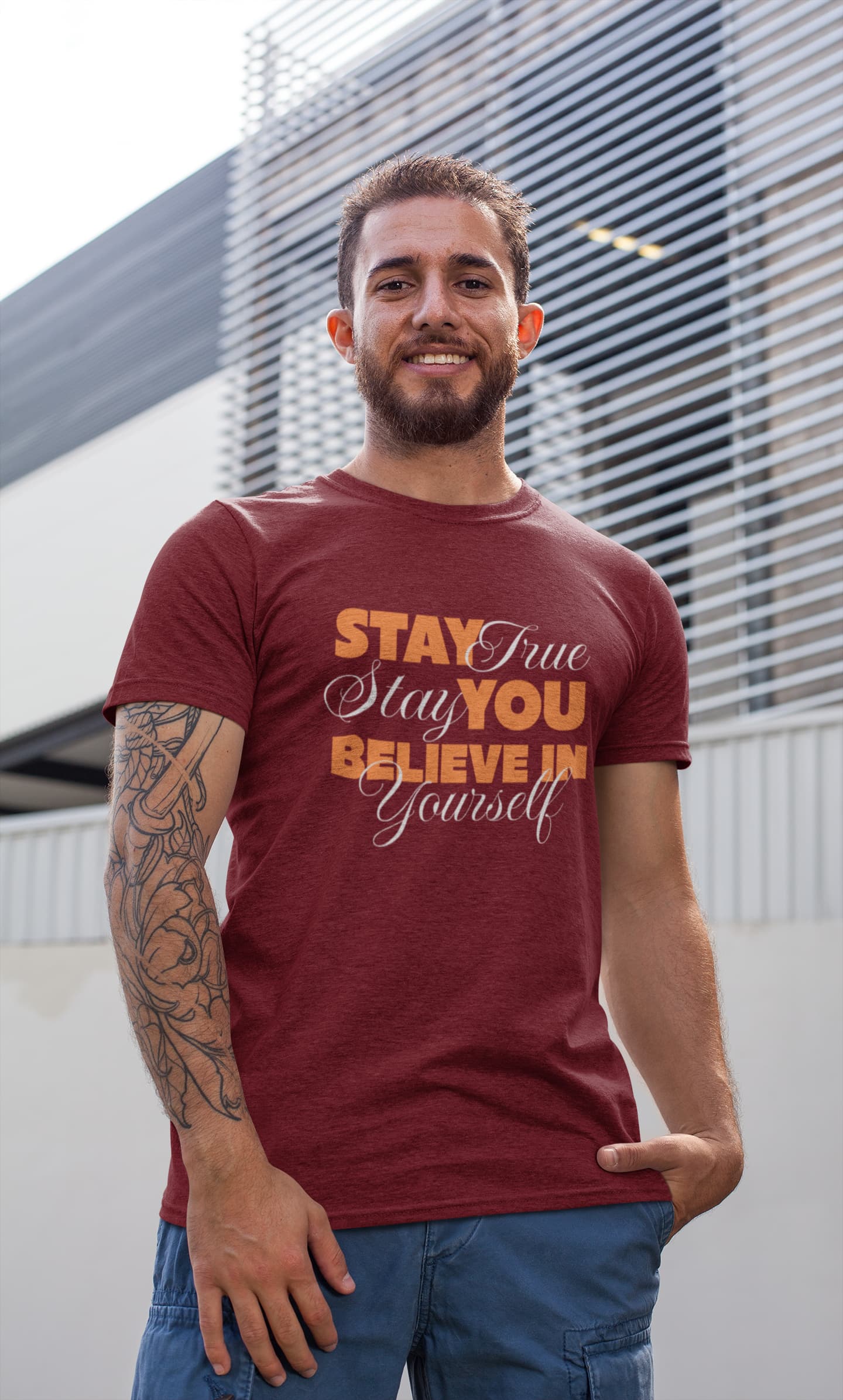 MENS MAROON ROUNDNECK T-SHIRT 