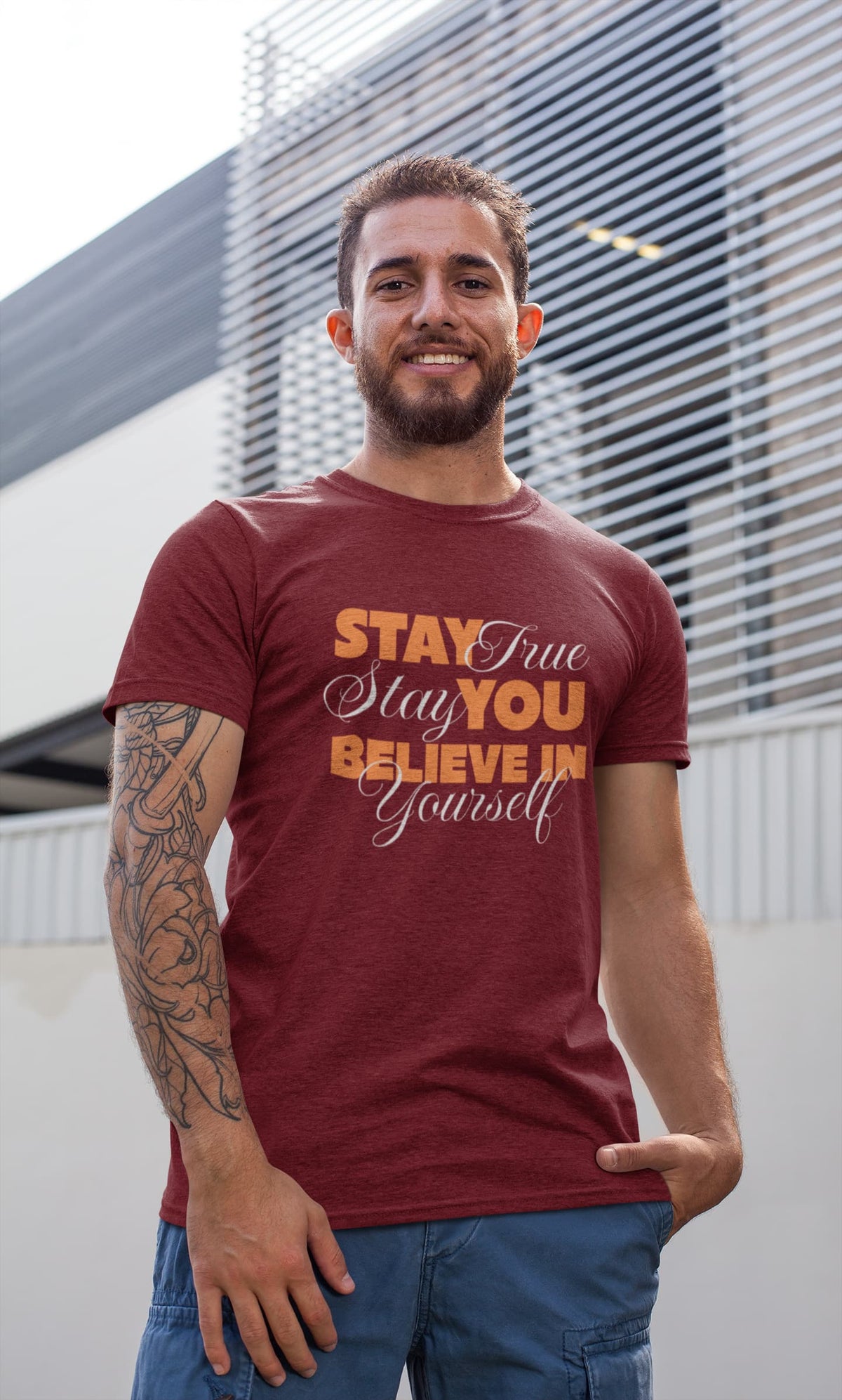 Karavirs® Desert Maroon graphic tee for men India