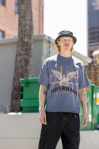 Men's Steel Grey Oversized Round Neck T-shirts